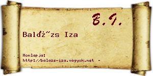 Balázs Iza névjegykártya