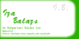iza balazs business card