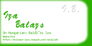 iza balazs business card